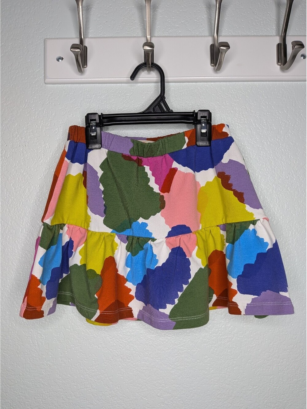 Mini Boden Girls Colorful Abstract Print Tiered Skirt Size 7-8Y